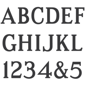SKS Raised Modified Roman font.