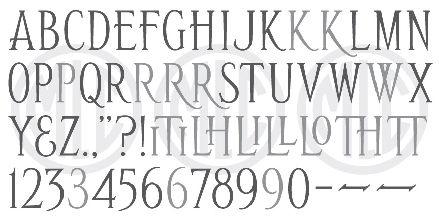 MLC Special Roman 2 Condensed font.
